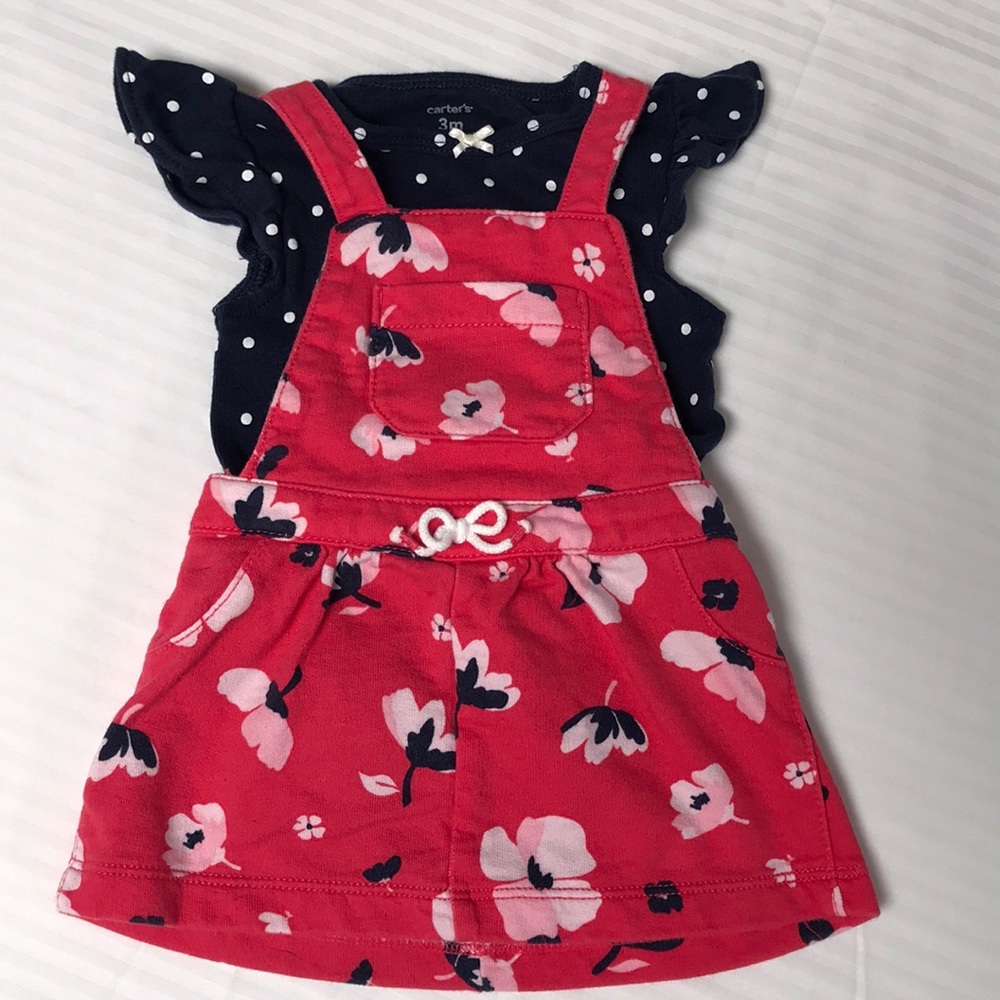 🌟 5/$20 Adorable Carter’s Overall Skirt Outfit